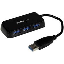 StarTech.com Portable 4 Port SuperSpeed Mini USB 3.0 Hub Black ST4300MINU3B picture
