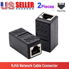 2PCS RJ45 Female to Female Network Cat5e Ethernet LAN Connector Adapter Coupler picture