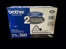 Brother TN360 Black Toner High Yield Toner Cartridges 2/Pack (TN-3602PK) Genuine picture