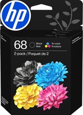 68 Black Tri Color Ink Cartridges 2 Pack Envy 6100e 6500e 6L6S2TN picture
