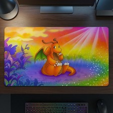 Dragonite Fossil Pokemon Playmat TCG Card Game Mat Gaming Mouse Pad 35x16 in picture
