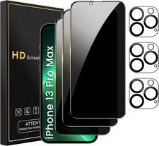 iPhone 13 Pro Max Privacy Screen Protector + Camera Lens - 3 Pack picture