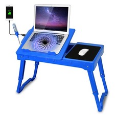 Laptop Table for Bed-Multi-Functional Laptop Bed Table Tray with Internal Coo... picture