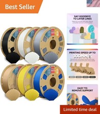 Low Warping 1.75mm Matte PLA Filament - 6 Color Pack for Creative 3D Printing picture