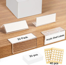 Acrylic Shelf Label Holders, 20 Pack Removable Shelf Labels for Storage picture
