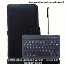 Wireless Foldable Full Size Keyboard Portable Bluetooth in Case-Stylus Black picture