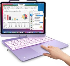 Keyboard Case for iPad Air 13 M4 M3 M2 360 Trackpad 11 Color Backlit Keys Lilac picture