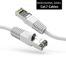 15Ft CAT7 Shielded (SSTP) 600MHz Ethernet Network Booted Cable White picture