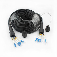 100M LC-LC SM 4 Strand Armored Field TPU Optic Patch Cable Waterproof Head-98674 picture