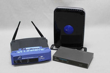 3 Vintage WiFi Routers Network Gear Linksys D-Link Netgear. AY210 picture