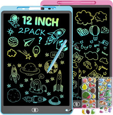 2 Pack 12 Inch LCD Writing Tablet, Colorful Drawing Tablet for Kids, Eye Care Do picture