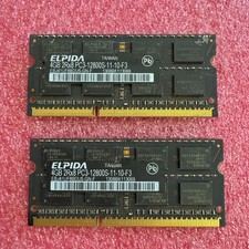 Two (2) ELPIDA 4GB 2Rx8 PC3-12800S SO-DIMMs EBJ41UF8BDU5-GN-F picture