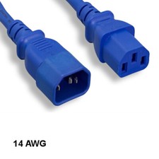 10x Blue 3ft Heavy Duty Power Extension Cord IEC60320 C13 to C14 14AWG 15A/250V picture