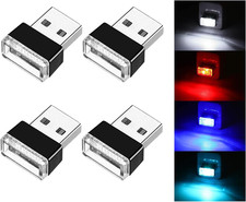 4 PCS USB LED Car Interior Atmosphere Lamp, Portable Mini LED Night Light, Plug- picture