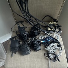 Mixed Lot of 26 Cables –HDMI, USB, Monitor Power Cords, Phone Chargers, Adapters picture