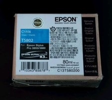 12-2023 Opened Bag Never Used Genuine Epson Pro 3800 3880 Cyan K3 Ink T5802 picture