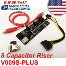 GPU 8 capacitor Riser V009S PLUS 6-pin PCE164p-N09 PCI-E 1X TO 16X ADAPTER Miner picture