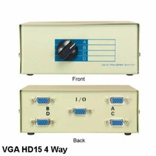 Kentek VGA HD15 4Way Data Transfer Switch Box Female Port PC MAC Video Monitor picture