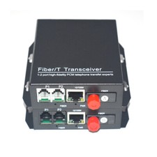 2 Channels Telephone Extenders -PCM Tel Fiber Optic with 100Mbps Ethernet FC picture