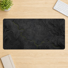 Charcoal Terrain Contour Weave Illustrated Desk Mat Mouse Pad 36x18 picture