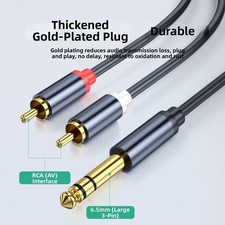 6.35mm Jack to Dual RCA Audio Cable - 0.5m-10m Options, High-Quality Connection picture
