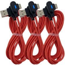 3 Pack Type C To USB A Cable 90 Degree Right Angle Fast Charger Cord For Samsung picture
