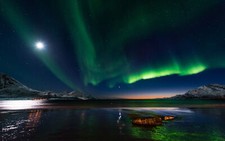 Landscape aurorae nature nordic s sky stars outdoors low Custom Gaming Mat Desk picture
