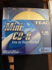 Lot Of 10 Sealed TEAC Corporation Mini CD-R 185mb 21 Minute 1x- 16x Speed Rare  picture