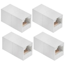 4 Pcs CAT6 RJ45 Network LAN Ethernet UTP Coupler Adapter Connector White picture