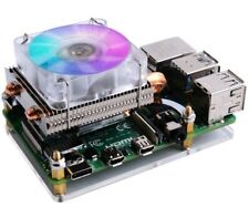 Geeekpi Raspberry Pi 3 & 4 Fan, Low-Profile Cpu Cooler With Rgb Cooling (Silver) picture
