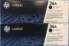 2 New Genuine Sealed Bag OPEN BOX HP 36A Toner Cartridges Black Boxes CB436A picture