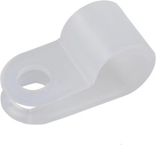 200 Pcs White Nylon R-Type Cable Clamp 1/4 Inch Cable Organizer Assortment Kit picture