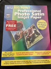 Ritz Big Print Professional Photo Satin Inkjet Paper 8.5 X 11 30 Sheets New-lot3 picture
