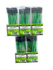 4-Pin Molex to 3xSATA Connector Sleeved Adapter Cable 8in *LOT OF 5* picture