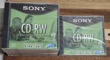 Sony CD-RW Rewritable CD's 650 MB 74 Minutes Multi Speed 1X 2X 4X Lot of 10 New picture