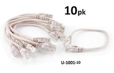 10-PACK Intellinet 1ft CAT5e UTP Ethernet RJ45 Full 8-Wire Patch Cable, Grey picture