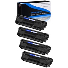4PK Black Toner Cartridge Compatible for HP Q2612A 12A LaserJet 1012 1022nw 3030 picture