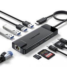 Lemorele Hub Adaptador Usb C,4k Hdmi3.0 USB-A Rj45,tp-c100w, suitable for laptop picture