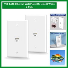 Ethernet Wall Plate  Listed White 2-Pack picture