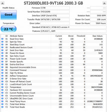 LOW HOURS Seagate Barracude Green HDD ST2000DL003  2TB SATA 6GB/s 5900 RPM 3.5 picture