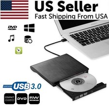 Slim External CD DVD RW Drive USB 3.0 Writer Burner Player Black For Laptop PC picture