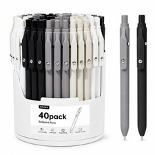Ballpoint Pens 40 Pack Bulk Retractable Black Smooth Writing Sooez picture