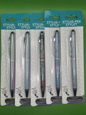 Lot Of 5 - Touchscreen Stylus + Pen with Black Ink NEW & Sealed Multiple Designs picture