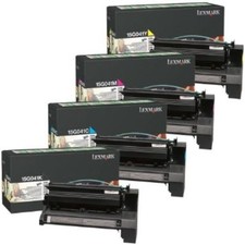 Set 5 Genuine Sealed Lexmark 15G041K 15G041C 15G041Y 15G041M Laser Cartridges picture