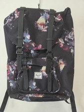 Herschel Little America Mid Volume Floral Backpack Black 13” Laptop Bag picture