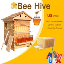 Auto Seep Full Set 7PCS Beehive Honey Hive Frame +Cedarwood Beekeeping Brood Box picture