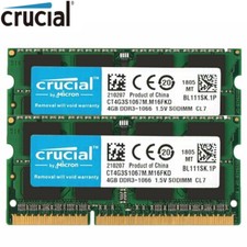 Crucial RAM 8GB 2X4GB 2RX8 PC3-8500 DDR3 1066MHz 1.5V Laptop Notebook Memory picture