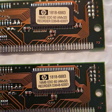 HP 32MB Kit (2x16MB) 72-Pin SIMM EDO DRAM 60 1818-6883 D3648-63001 picture
