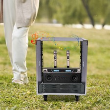 12U Portable Rolling Network Rack Built-in Handles Swivel Caster Wheels Telecom picture
