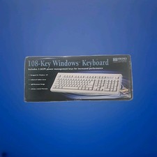 Micro Innovations 108 Key Windows Keyboard Model KB400i PS/2 Standard Wired picture